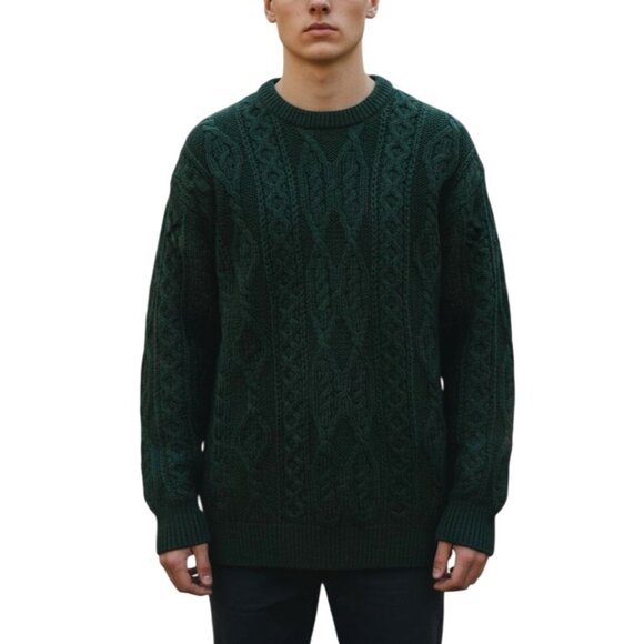 Aran Crafts Ireland Wool Sweater Cable Knit Fisherman Pullover - Picture 12 of 12